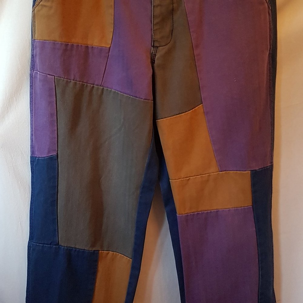 Comme des Garçons Shirt Watanabe Vtg Y2K Multicolor Patchwork Denim Pants S 33 - Picture 2 of 10